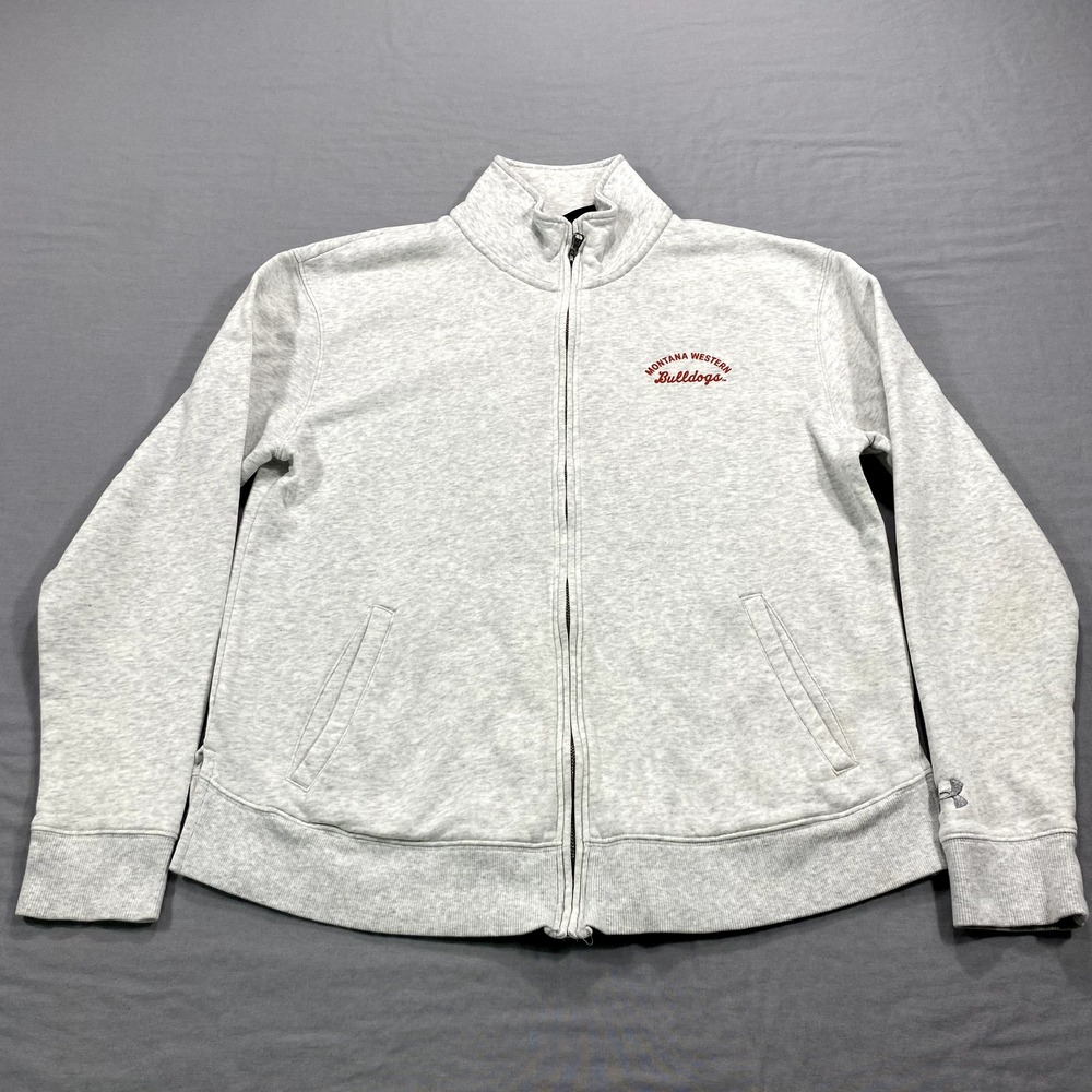 Under Armour Montana Western Bulldogs Jacket Mens Large Gray Fleece Sweatshirt